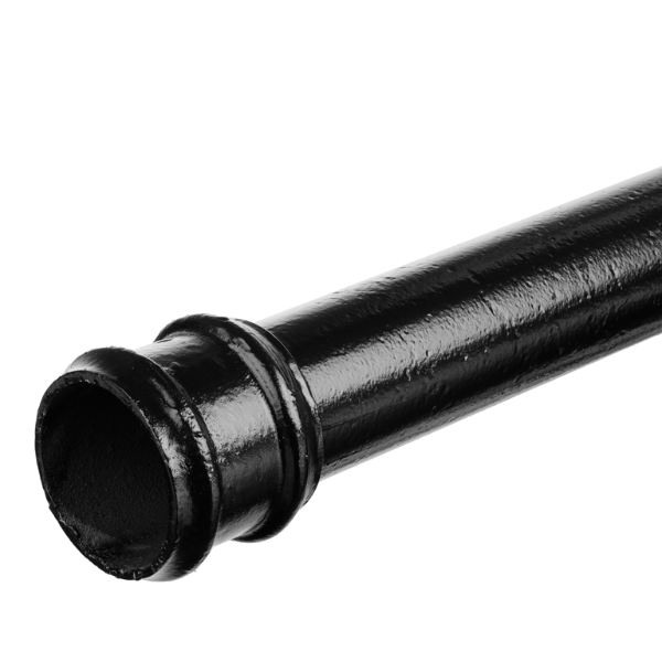 3" Round Rainwater Pipe x 2FT Without Ears - Black