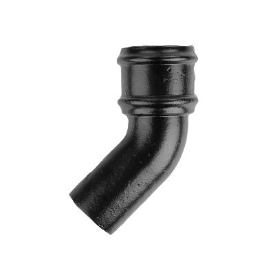 4" Round Rainwater 135° Bend Without Ears - Black