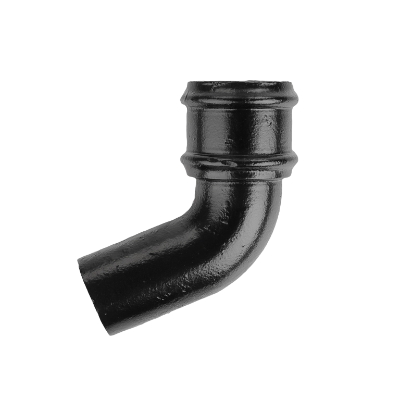 4" Round Rainwater 112.5° Bend Without Ears - Black