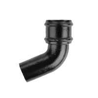 3" Round Rainwater 112.5° Bend Without Ears - Black