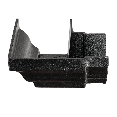 5"x4" Moulded Ogee Gutter Ext 90° Angle - Black