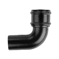 2.5" Round Rainwater 92.5° Bend Without Ears - Black