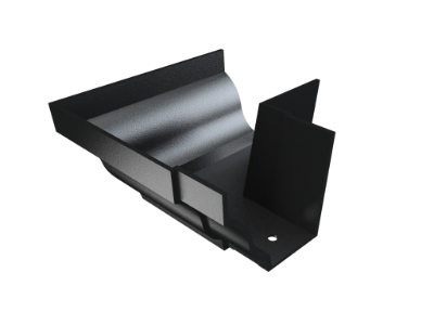 6"x4" Moulded Ogee Gutter Ext 90° Angle - Black
