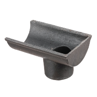 4.5" Beaded Half Round Gutter Dropend Outlet 2.5" Int